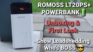 ROMOSS LT20PS 20000mAh Powerbank  Unboxing amp First Look  Show Loadshedding Whos BOSS [upl. by Nam]