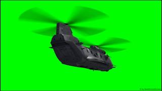 Helicopter Gunship fly green screen 03  free use [upl. by Dory990]