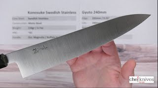 Konosuke Swedish Stainless Gyuto 240mm Quick Look [upl. by Kingsley603]