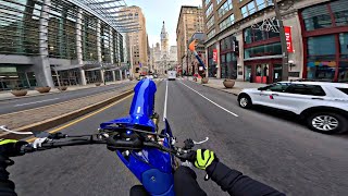 2023 YZ450F WHEELIES THROUGH THE CITY [upl. by Suravaj321]