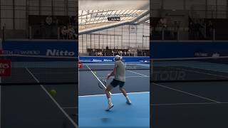 Jannik Sinner hitting backhands cross court Practice ATP Finals tennis [upl. by Monto]