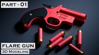 Flare Gun 3d Modeling Part01  How to model flare gun  AniCreator  speed art  Autodesk Maya [upl. by Daberath]