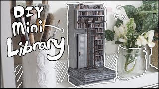 🥰 DIY MINIATURE LIBRARY DIORAMA FROM SCRATCH [upl. by Thorlay]