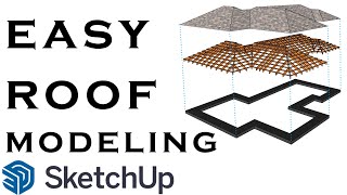 Easy Roof Modeling In Sketchup  1001bit tools [upl. by Aivatnahs]