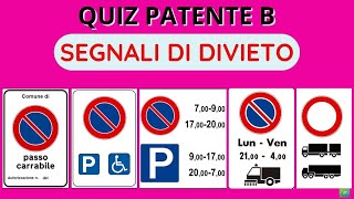 SPIEGAZIONE QUIZPATENTE B  SEGNALI DI DIVIETO  PASSO CARRABILE  PATENTI STELLARI [upl. by Kari]