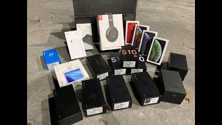 DUMPSTER DIVING PHONE STORE FOUND BEATS iPHONE X MAX GALAXY S10 AND MORE PHONES BOXES [upl. by Aicilef740]