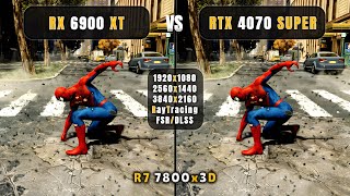 RTX 4070 Super vs RX 6900 XT  Biggest Comparison  1080P 1440P 4k RT  DLSSFSR  ft 7800x3D [upl. by Landel658]