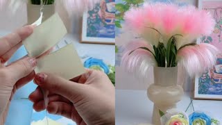 DIY Satin Ribbon reeds flowers  How to make ribbon crafts  best Ribbon decoration ideas [upl. by Lhok868]