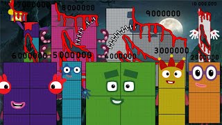 Spooky Zombies Numberblocks Band But Reimagined from 1000000 to 10000000 Scary Numbers [upl. by Giark355]