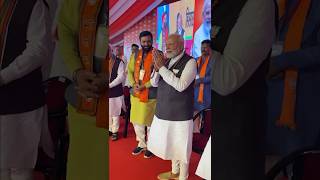 PM Modi presented with Rudraksh Mala by Haryana CM Nayab Singh Saini  shorts [upl. by Eeryn]