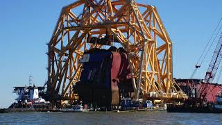 STERN SECTION LIFT REAR OF GOLDEN RAY IS PREPARED FOR JOURNEY TO PORT OF BRUNSWICK JANUARY 4 2021 [upl. by Nosimaj753]