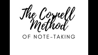 Cornell Method of Notetaking [upl. by Senskell]