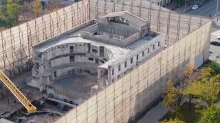 Mariupol city theatre reconstruction progress Drone tour [upl. by Myrna423]