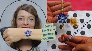 Como crear una pulsera con Stitch en mostacillas Paso a Paso [upl. by Aekin]