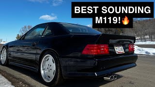 Mercedes R129 SL500 50 M119 AMG Muffler Installation amp Sound Clips [upl. by Raddatz]