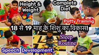 18 month old baby development Complete Diet Height amp Weight Speech development Potty training [upl. by Llekim604]