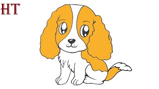 How to draw a Cocker Spaniel  Cute Dog Drawing [upl. by Danforth]