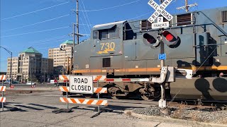 Grain Train Roars Up Hill 2 Mile Long CSX Train Changes Tracks To NS amp House Fire Has Road Blocked [upl. by Esnahc]