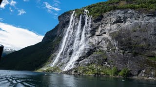 A Majestic Fjord Voyage Traversing the GeirangerHellesylt Route on the Ferry Veøy [upl. by Ailekat]