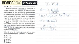 ENEM 2019 2ª Aplicação  Lei de Hubble [upl. by Samuel]