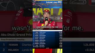 CHARLES LECLERC lead FP2 at Abu Dhabi f1 charlesleclerc abudhabi [upl. by Dilan]