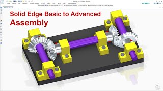 Solid Edge Basic to Advanced Assembly  Transmission to Distant Shafts by Bevel Gear Drive Mechanism [upl. by Varien]