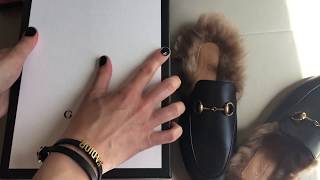 Gucci Princetown leather slipper unboxing [upl. by Juno]