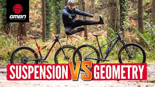 XC Full Suspension Vs Aggressive Hardtail  Which Is Faster Aggressive Geometry Or More Suspension [upl. by Ahsinan]