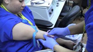 A Venipuncture Demonstration  Medical Assistant  Charter College [upl. by Esilec]