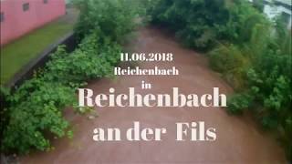 Hochwasser  Reichenbach an der Fils  Schwäbische Alb 2018 [upl. by Alleacim]