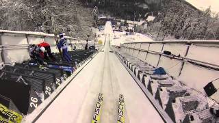 Aus Sicht eines Skispringers Mit Helmkamera die Schanze hinunter [upl. by Yhprum]