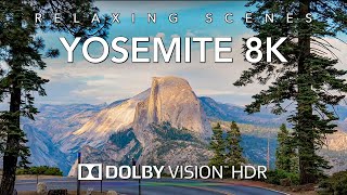 Driving in California Yosemite in 8K HDR Dolby Vision at Sunset [upl. by Akierdna]