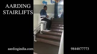 Aarding Curved Stairlift Installed For 1 Floor At SBI HAL Branch Bangalore [upl. by Chamberlin]