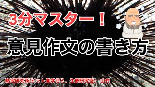 意見作文の書き方 ３分マスター❗❗【これなら書ける❗】 [upl. by Anivla]