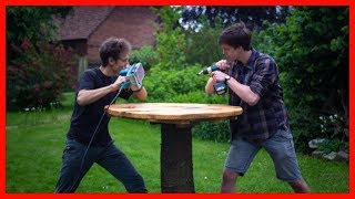 How to STEHTISCH im GARTEN selbst BAUEN  JaminPhilTV [upl. by Alihs]