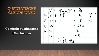 Quadratische Gleichungen  Gemischt quadratische Gleichungen  Mathe einfach erklärt [upl. by Ehsrop]