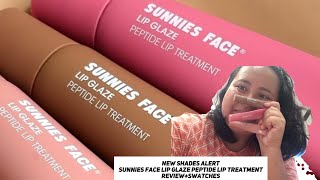 NEW SHADES Sunnies Face Lip Glaze Peptide Lip Treatment ReviewSwatches [upl. by Fiore]