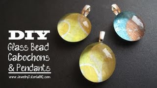 Glass and Paper Cabochon Pendants Tutorial [upl. by Whitver]