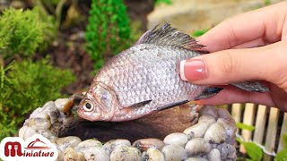 Whole Miniature Fish Grilled In Mini Forest by Miniature Cooking  ASMR Tiny Forest Cooking [upl. by Nasah467]