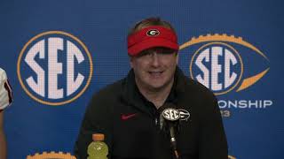 Kirby Smart and Georgias press conference after losing to Alabama in 2023 SEC Championship Game [upl. by Kellda]