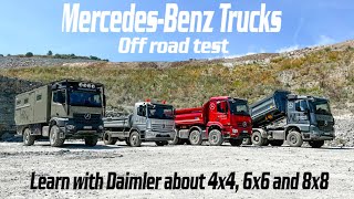 Ultimate Offroad Test with MercedesBenz Arocs 4x4 6x6 and 8x8 ► Learn with Pro Daimler coach [upl. by Shugart925]