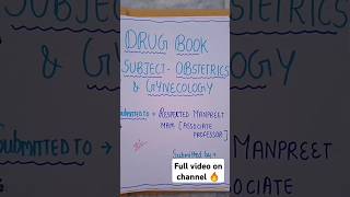 Drug book study on obstetrics and gynecology bsc nursing GNM MSc nursing nursingsecrets obg new [upl. by Eitsyrc]