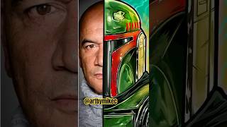 Boba Fett drawn over Temuera Morrison bobafett starwarsart starwars bookofbobafett [upl. by Tavish]