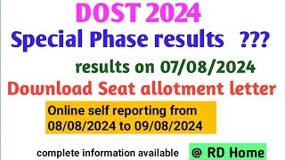 DOST 2024 Special phase results released [upl. by Johnsten]