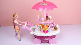 Miniature Toy ice cream cart  Unboxing Cute Pink Ice Cream Toy Store Cart for kids [upl. by Hardej]