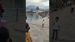 Chapel Bridge Footbridge in Lucerne Switzerland shortsfeed shorts [upl. by Voltmer]