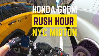 Honda Grom RUSH HOUR Midtown NYC  Pure Sound [upl. by Nylhtak]