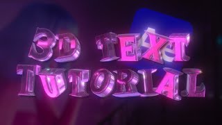 3D Text in After Effects  TUTORIAL [upl. by Aylmar]