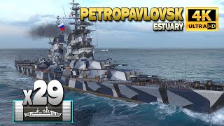 Cruiser Petropavlovsk with huge 29 citadel hits  World of Warships [upl. by Eelnayr318]