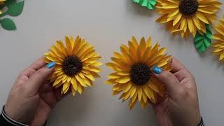 Beautiful Paper Sunflower Tutorial  DIY Small Paper Flower for Room Decoration [upl. by Yahsan]